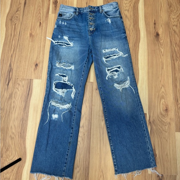 KanCan Wide Leg Cropped Jeans - Picture 4 of 7